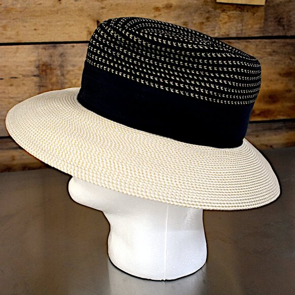ERIC JAVITS Women's Fedora Squishee UPF50+ Tan & Black Sun Protection Hat - Picture 1 of 9